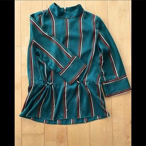 Zara silk vertical stripe top